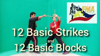 12 BASIC STRIKES AND 12 BASIC BLOCKS  ARNIS [upl. by Haelat226]