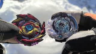 BEYBLADE BURST ICE STADIUM BATTLE DEATH DIABOLOS VS HOLLOW DEATHSCYTHER [upl. by Athalee]