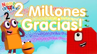 2 Millones de Suscriptores 🥳 Aprende a contar hasta 1000000  Numberblocks en Español [upl. by Sacksen564]