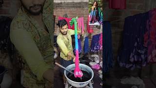 Cotton sarees Dye process dyeable viralshorts tiedye youtubetamil tamilshorts tamiltrending [upl. by Olathe]