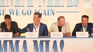 Mamma Mia Here We Go Again  Press Conference  Pierce Brosnan Andy Garcia Jeremy Irvine [upl. by Corron]