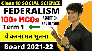 Federalism Class 10 mcqs TERM 1 Class 10 Pol science Chapter 2  NCERT Cbse [upl. by Adnilem241]