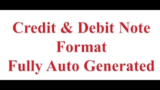 Credit or Debit Note Format [upl. by Tillford694]