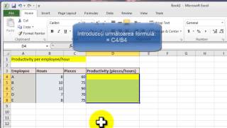 Calcularea productivitatii per angajatora cu Excel 2007 [upl. by Abbotsen]