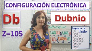 CONFIGURACIÓN ELECTRÓNICA DEL DUBNIO Z105⚛ DIAGRAMA ORBITALES DEL DUBNIO ⚛DIBUJO ÁTOMO DE DUBNIO [upl. by Meluhs]