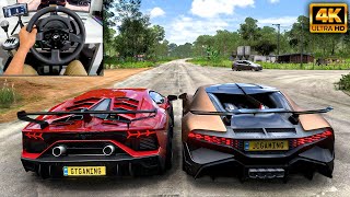 Lamborghini Aventador SVJ amp Bugatti Divo  Forza Horizon 5  Thrustmaster T300RS gameplay [upl. by Canute382]