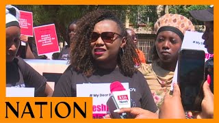 Kate Actress speaks as hundreds of women protest femicide in Nyeri [upl. by Anillek]