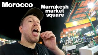 MOROCCO  Exploring Marrakesh market square at night 🇲🇦 SOLO travel [upl. by Ddal123]