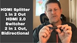 REVIEW HDMI Bidirectional 2 to 1 and 1 to 2 SplitterSwitch for 1080P 4k 60Hz and 3D [upl. by Ardisi]