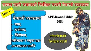 Day 6  Part 1  Apf model question paper 2080  Nepali Byakaran  Name Sarwaname ra Bisesan [upl. by Wooldridge]