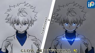 KILLUA GLOW ART TUTORIAL ibispaint x [upl. by Jolee]