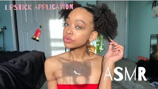 ASMR  Lipstick Application  Slight Inaudible  Tapping  Mouth Sounds [upl. by Etrem588]