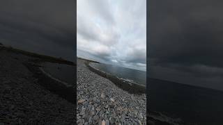 Exploring a stoney beach Easkey Co Sligo on Wild Atlantic Way Ireland by Motorcycle [upl. by Mit]