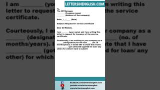 Request Letter for Service Certificate [upl. by Anaet]