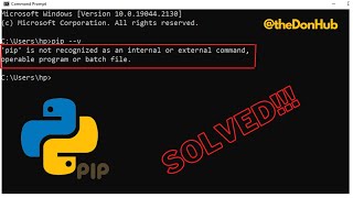 pip is not recognized as an internal or external commandoperable program or batch file [upl. by Strander]