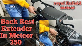 Royal Enfield Meteor 350 back rest extension  extender how to install in meteor 350 step by step [upl. by Kola]