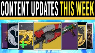 Destiny 2 NEW CONTENT THIS WEEK Future LOOT Free Armor Quest Finale Patch Info Hunter NERFS [upl. by Haseena187]