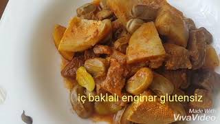 İç baklalı enginar yemeği glutensiz glutenfree [upl. by Sivet185]