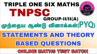 STATEMENTS AND THEORY BASED QUESTIONS  TNPSC ONLINE MATHS TEST BATCH  WORKOUTS [upl. by Sochor]