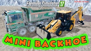 Mini JCB 3CX Backhoe Tractor amp 2 New Trucks  Farming Simulator 2017 Mods [upl. by Melda]