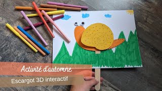 Activité manuelle dautomne escargot en 3D [upl. by Seana616]