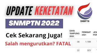 TERBARU CARA CEK KEKETATAN SNMPTN 2022 UNTUK PENGURUTAN JURUSAN JANGAN KEBALIK [upl. by Nannek170]