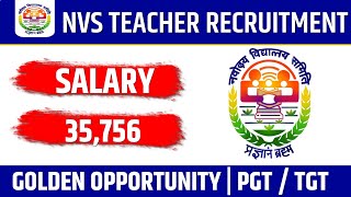 NVS NEW TEACHER RECRUITMENT 2024  NAVODAY VIDHYALAY PGT TGT TEACHER VACANCY 2024  MITHUN SINGH [upl. by Raphael]