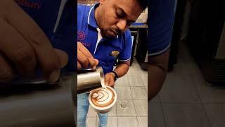 Latte art tutorial  tulip 🌷 😍😍 coffee latteart youtubeshorts shorts art [upl. by Akimihs]