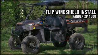 SuperATV Flip Windshield Install on Polaris Ranger XP 1000  How To [upl. by Anibur]