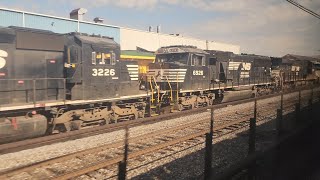 Reading Lines heritage locomotive 1067 and exBNSF train power at Norfolk Southerns Juniata shops [upl. by Kirred]