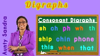 Consonant Digraphs  sh ch th ph wh  Two letters joined together gives one sound  Phonics [upl. by Alrahs]