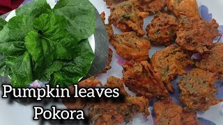 How to make Pumpkin leaves pokora  Pumpkin leaves pokora  Evening snacks recipe  Easy to make [upl. by Ehsom508]