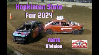 Hopkinton Fair 2024 Saturday YOUTH DIVISION Demolition Derby 4K UHD [upl. by Novaelc]