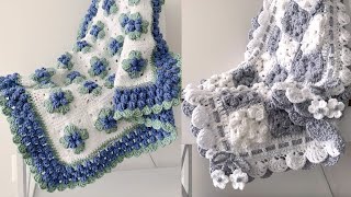 Crochet Blanket Inspiration Blueberry Blanket How Did I Make It Granny square blanket [upl. by Akinod549]