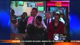 President Obama Visits Roscoes Chicken n Waffles [upl. by Nosnek]