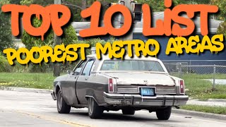 TOP 10 LIST  Poorest Metropolitan Areas In USA For 2022  WORST PLACES FOR INCOME [upl. by Schafer56]