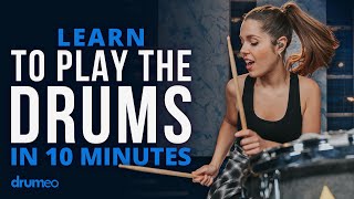 Learn To Play The Drums In 10 Minutes Beginner Lesson w Domino Santantonio [upl. by Estas]