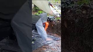 ☔ AMAZING IN HEAVY RAIN ⛈️  ASMR shorts​ rain​ heavyrain outdoors camping solocamping [upl. by Beera]