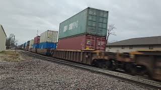 BNSF 7845 races through Downtown Coal City IL [upl. by Ettenowtna]