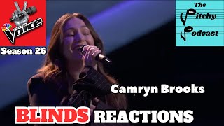 Camyrn Brooks Blind Auditions Reaction from Season 26 of NBCs The Voice [upl. by Aicel]