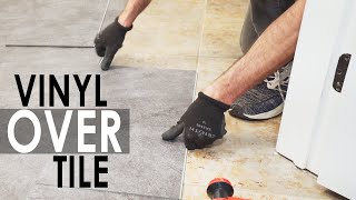 How to Install Vinyl or Laminate Flooring Over Existing Ceramic Tile [upl. by Ahtoelc]