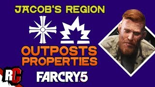 All CULT OUTPOSTS amp PROPERTIES in Jacobs Region  Far Cry 5 Map Locations Outposts  Wolf Beacons [upl. by Bond733]