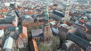 Drone Clips  Sankt Petri Kirke Saint Petri Church Copenhagen Denmark [upl. by Sadler]