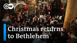 Bethlehem welcomes back Christmas visitors after pandemic slump  DW News [upl. by Azeret991]