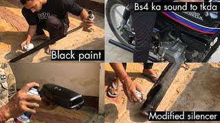 Silencer black paint done 🔥 Bs4 splendor exhaust modified  crazy sound❤️ ankushlohia556 [upl. by Leahpar]