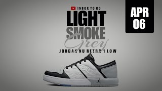 LIGHT SMOKE GREY 2023 Jordan NU Retro 1 Low DETAILED LOOK  PRICE [upl. by Nothgierc]