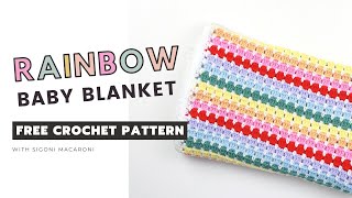 Super Cozy Crochet Striped Blanket  How to Crochet a Striped Blanket Using the Moss Stitch [upl. by Alyahs]