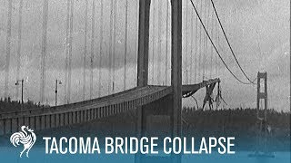 Tacoma Bridge Collapse The Wobbliest Bridge in the World 1940  British Pathé [upl. by Aihtnyc827]