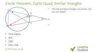 Circle theorem Cyclic Quad iGCSE GCSE Exam question [upl. by Budge]