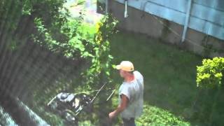 Neighbor Having a Really Bad Day Mowing Lawn Video [upl. by Hannah555]